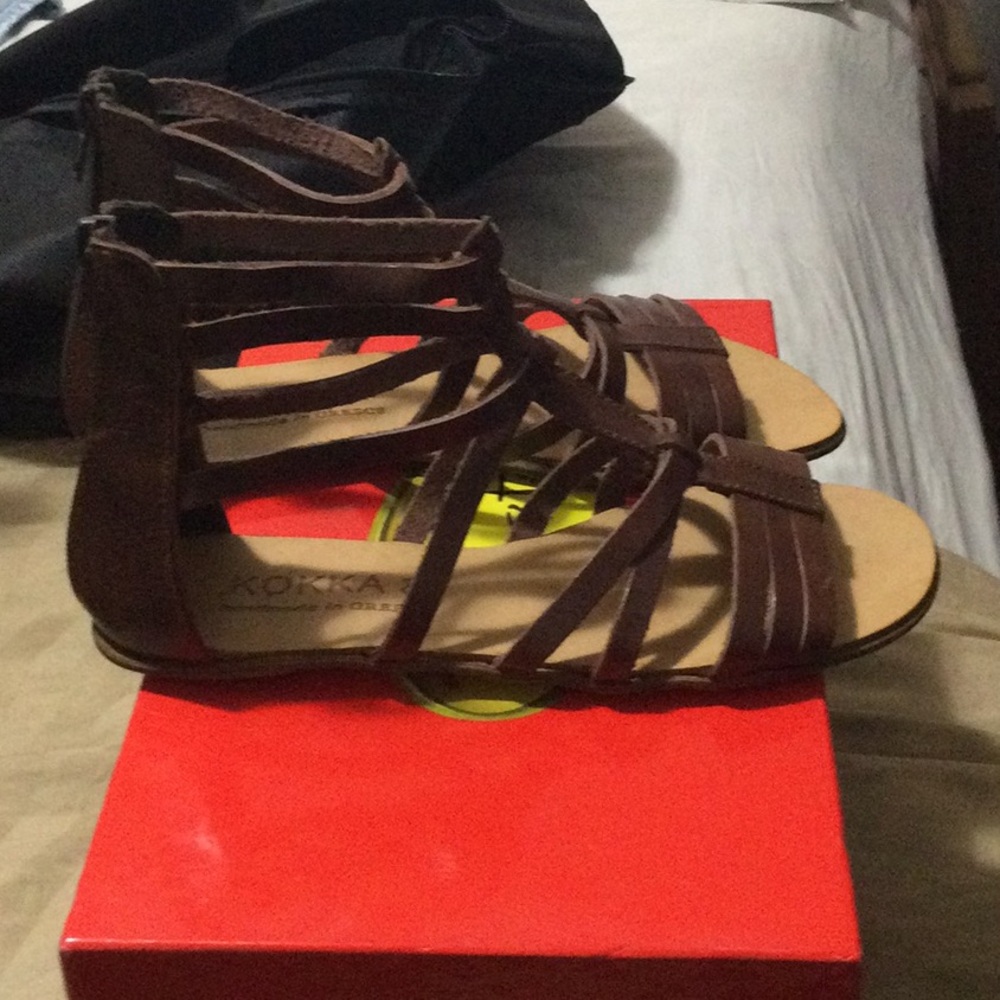 Brown leather sandals from Greece size 35